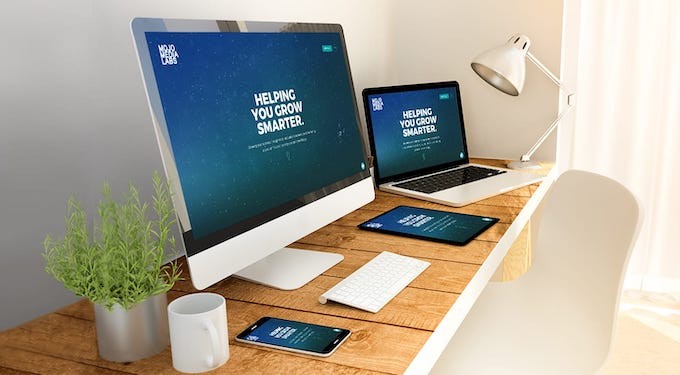 Image of a website on different devices