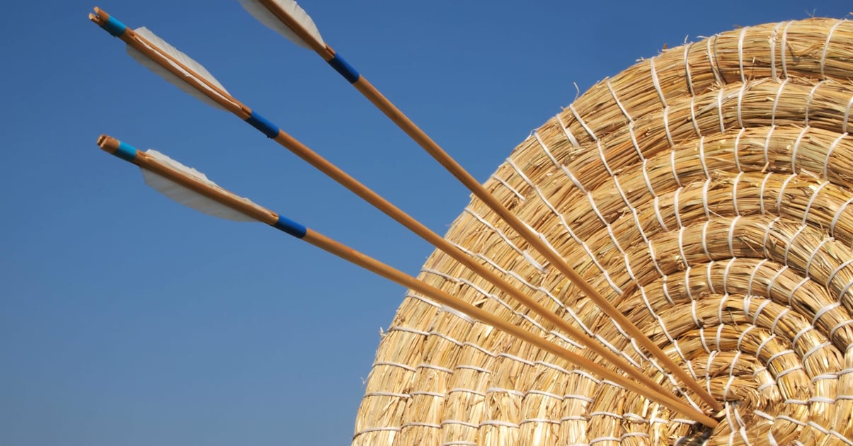 straw-target-with-3-arrows