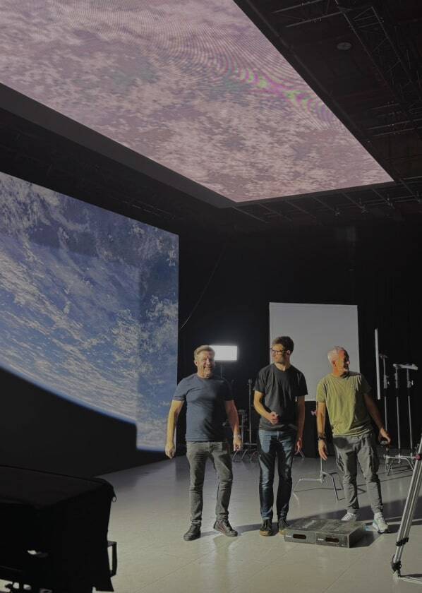 Film set backstage