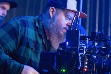 Man operating a camera