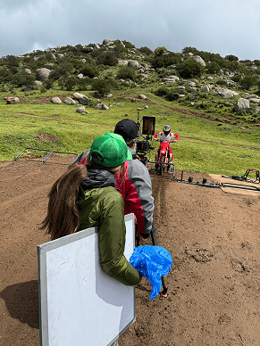 Dirt bike filming scene