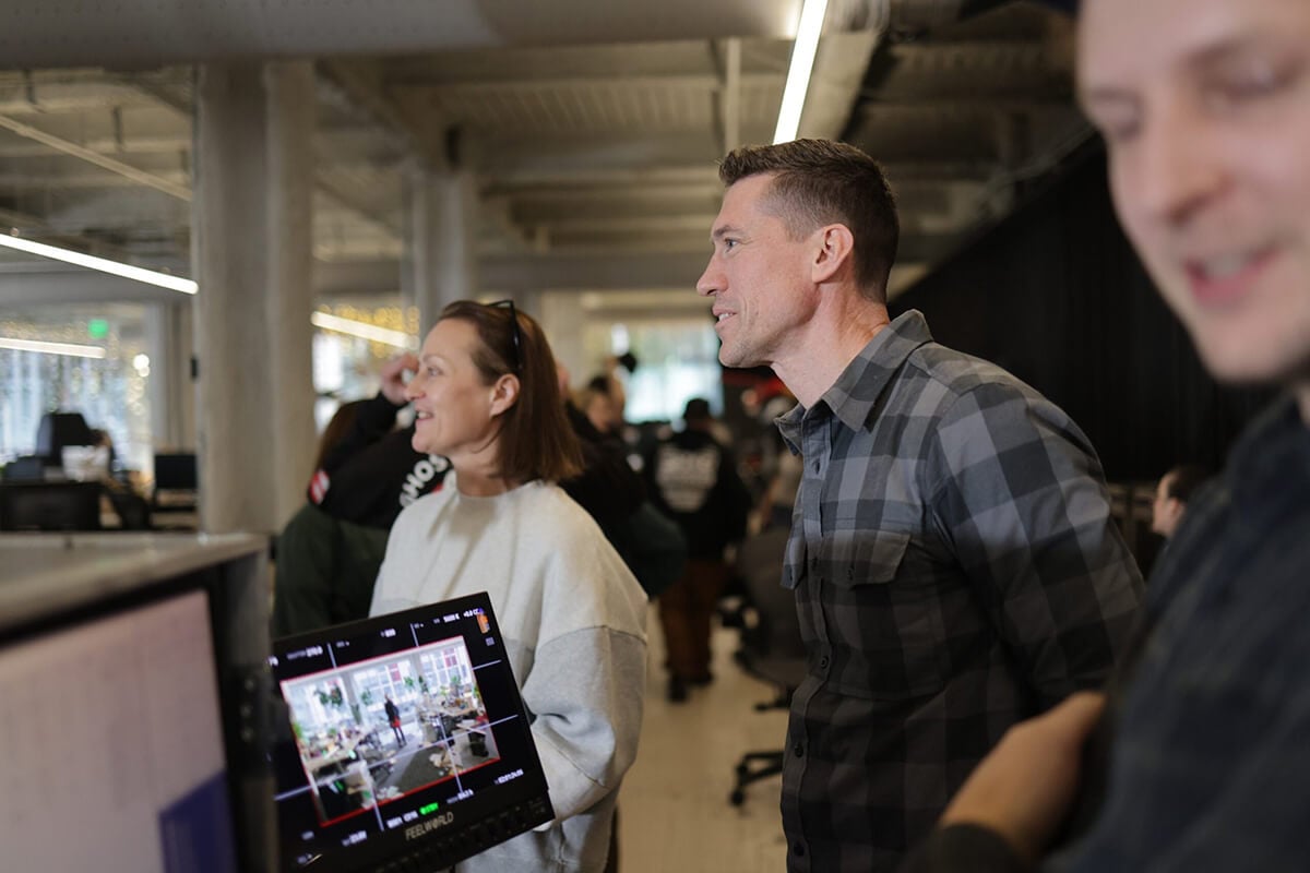 Team reviewing camera footage